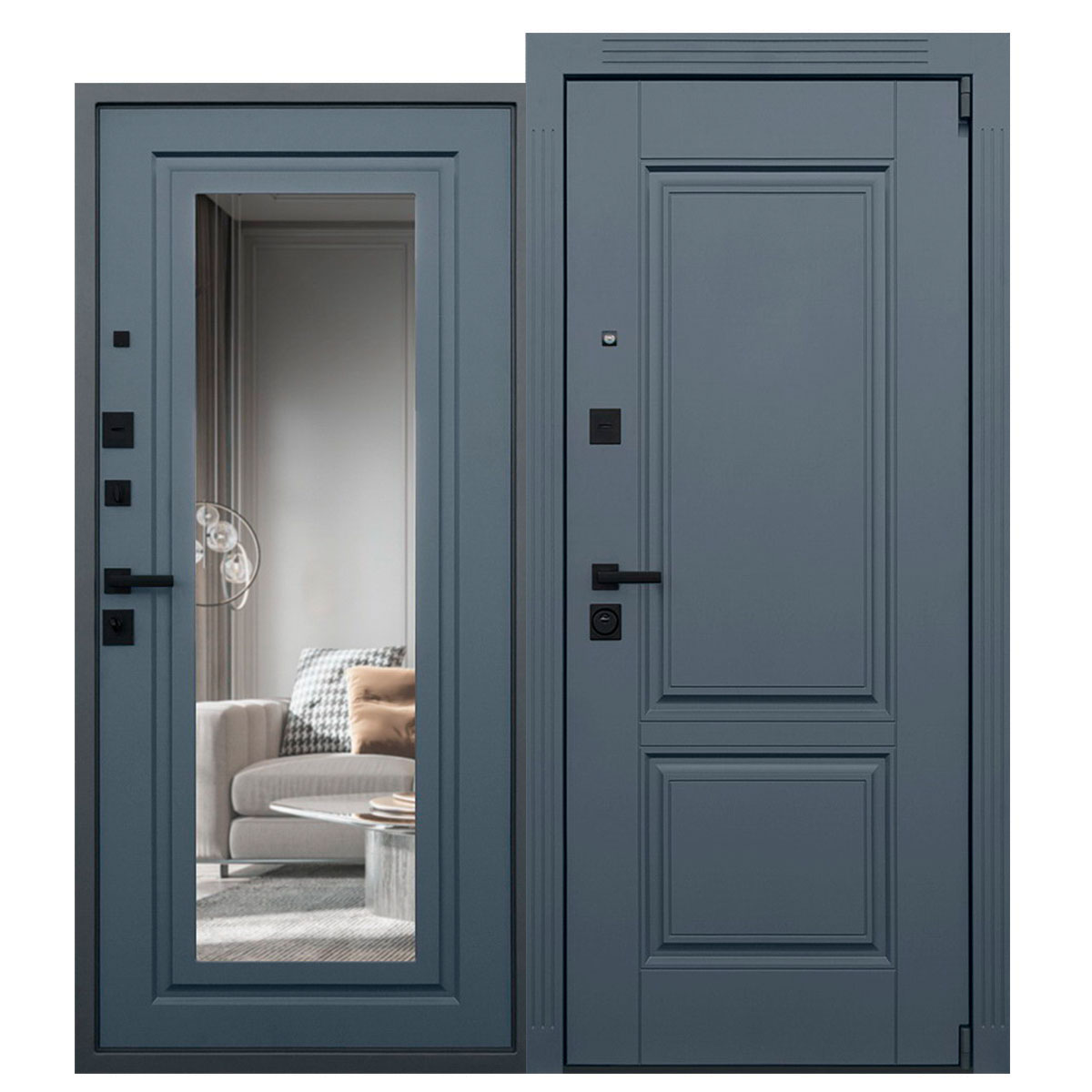 Стальная дверь «Гермес Неоклассика с зеркалом Elit»