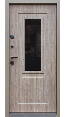 Стальная дверь 3К «Сапфир с окном и ковкой»