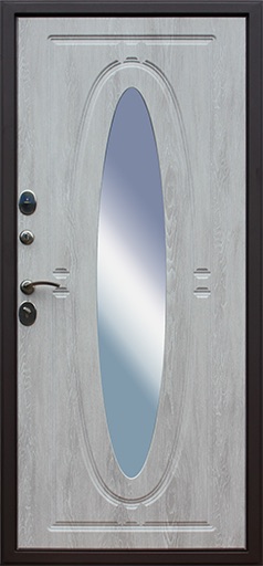 Стальная дверь 3К «Монарх с окном и ковкой»