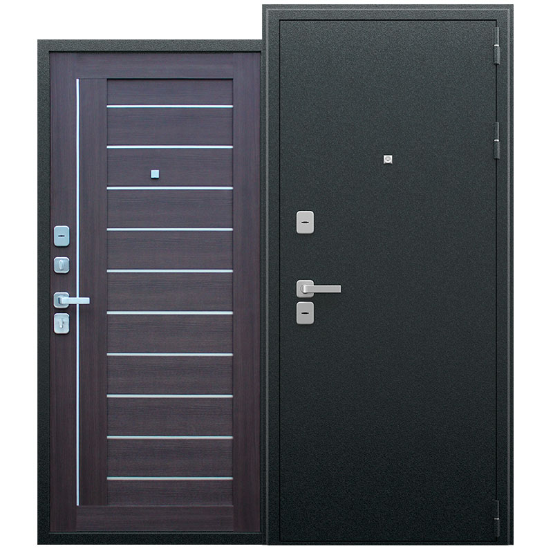 Стальная дверь «Соло». Рифленый орех