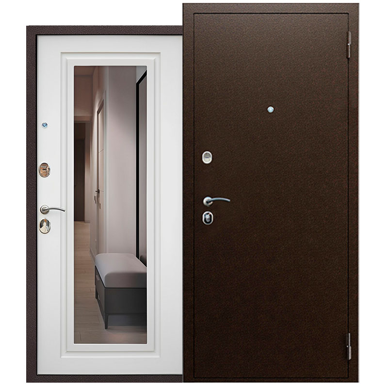 Стальная дверь «Комфорт» с зеркалом