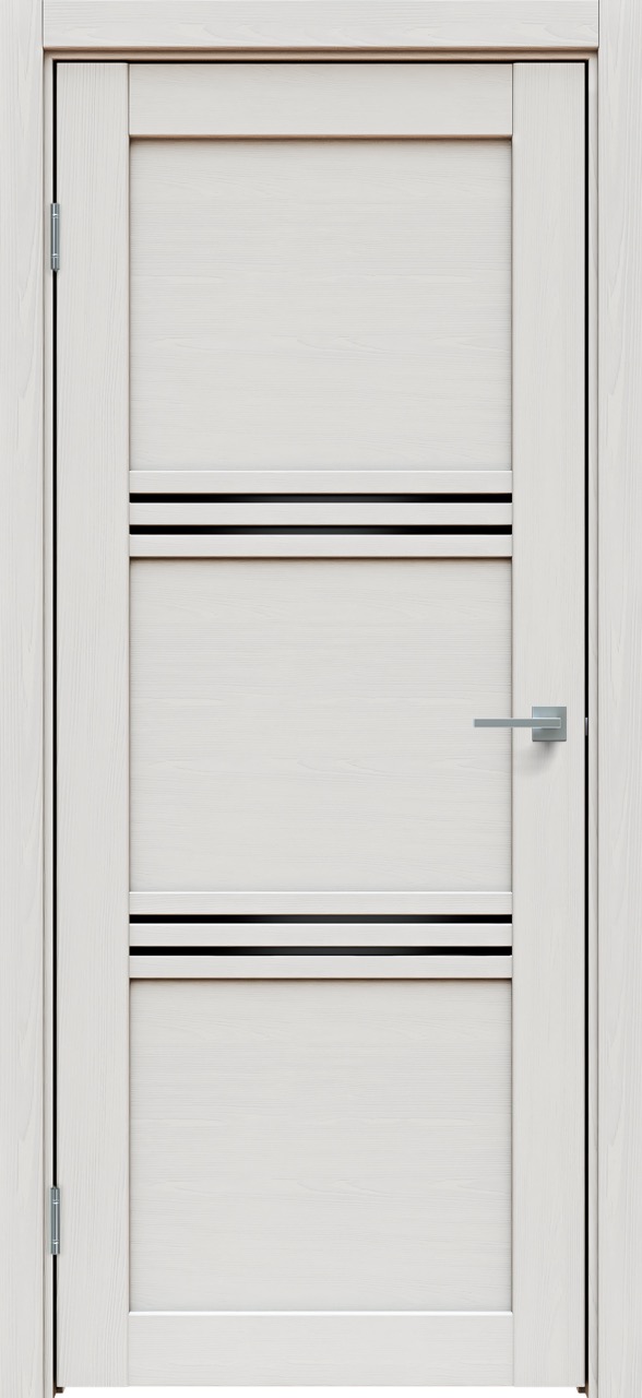  Дверь межкомнатная Triadoors 602. Дуб Серена светло-серый. Стекло: Черный лакобель.