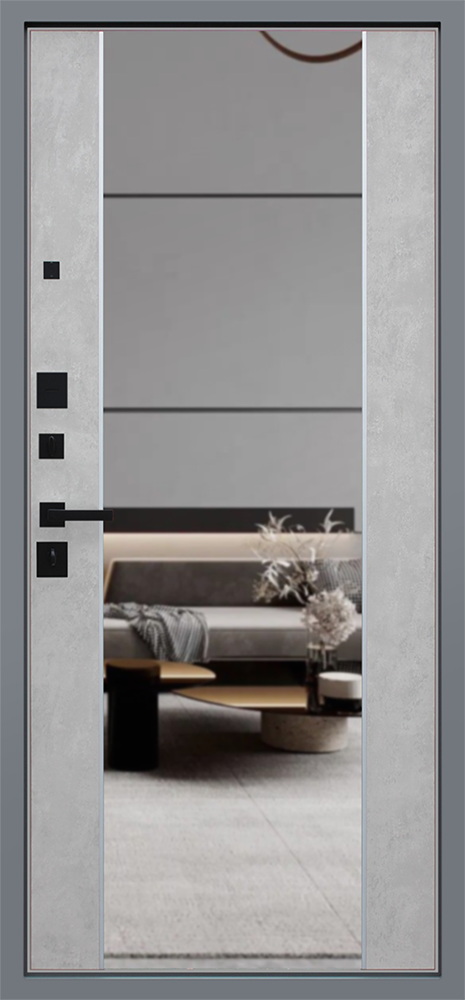 Стальная дверь «Дуэт Б с зеркалом»