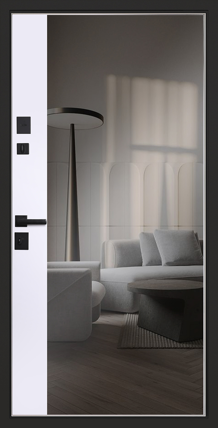 Стальная дверь «Конструктор» с зеркалом (адаптивная замковая часть)