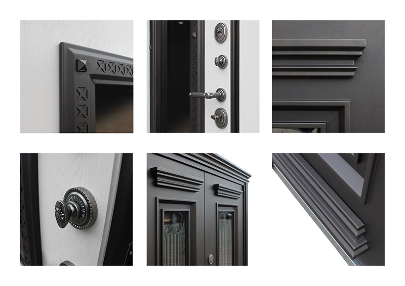 Стальная дверь Терморазрыв 3К «Grand Luxe 2100х1700» с окном и ковкой