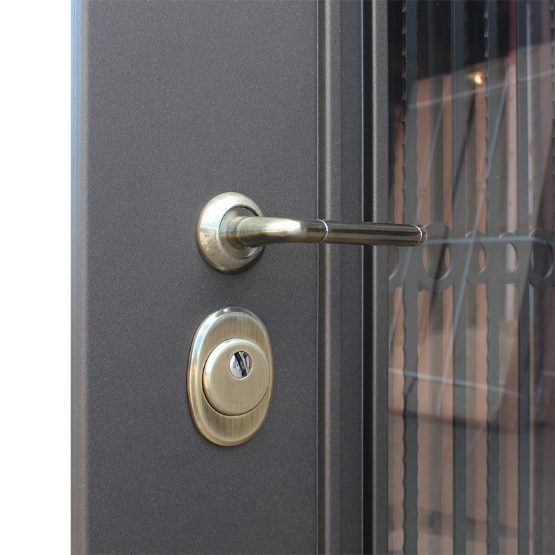 Стальная дверь Терморазрыв 3К «Grand Lux light 2 с окном и лазерной резкой»