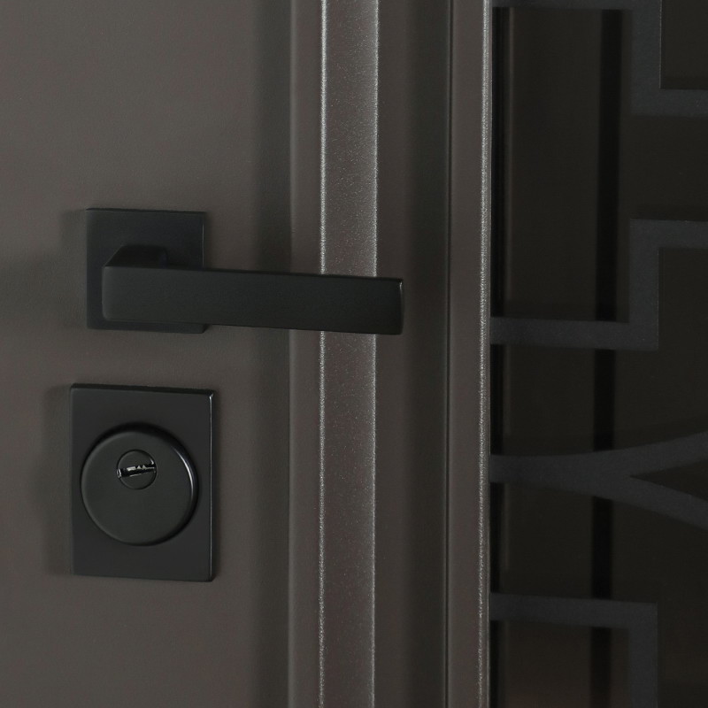 Стальная дверь Терморазрыв 3К «Поларис» с окном и лазерной резкой