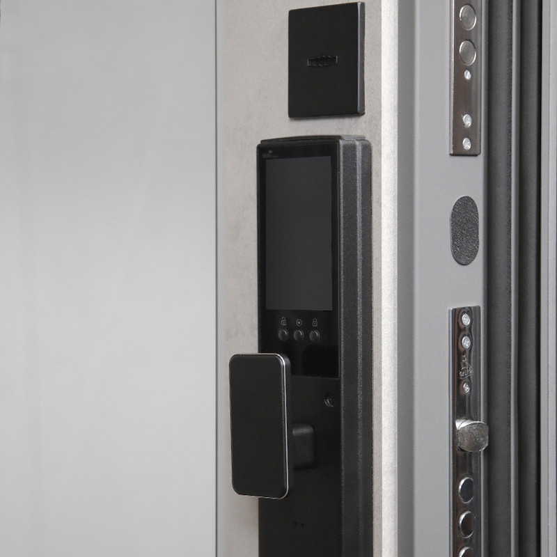 Стальная дверь «Дуэт Б с зеркалом» (биометрический замок Smart lock К06)