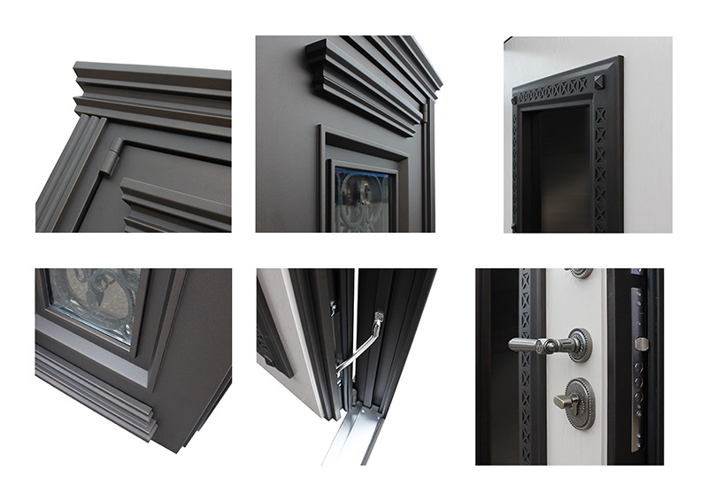 Стальная дверь Терморазрыв 3К «Grand Luxe 2100х1700» с окном и ковкой