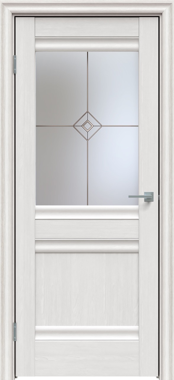  Дверь межкомнатная Triadoors 593. Дуб Серена светло-серый. Стекло: Стелла.