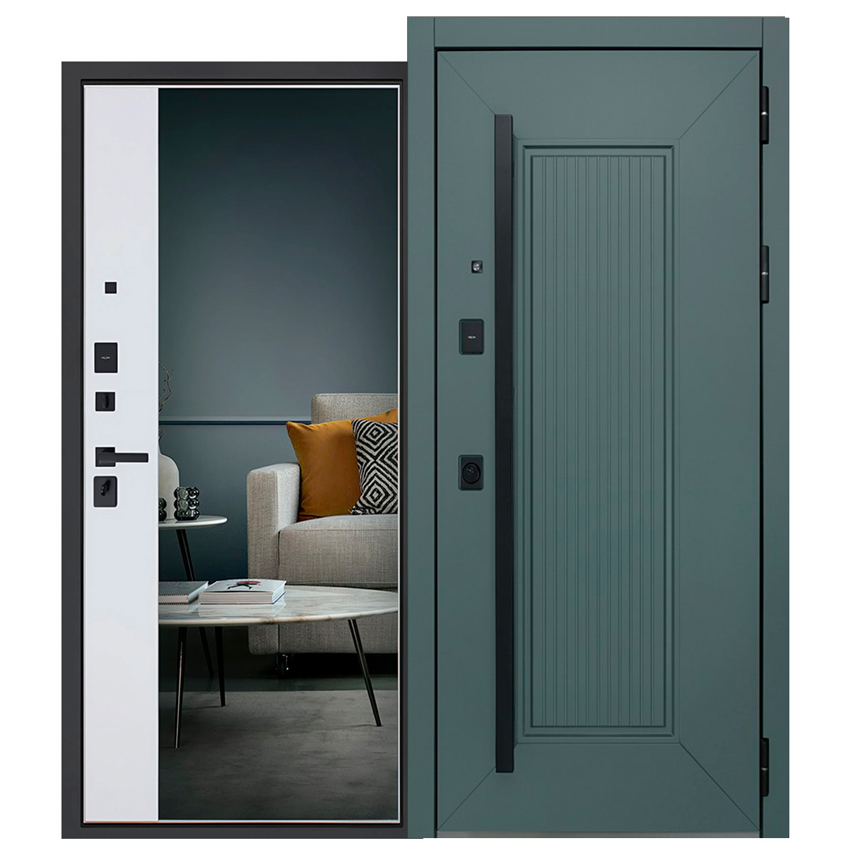 Стальная дверь «Зетта» с зеркалом