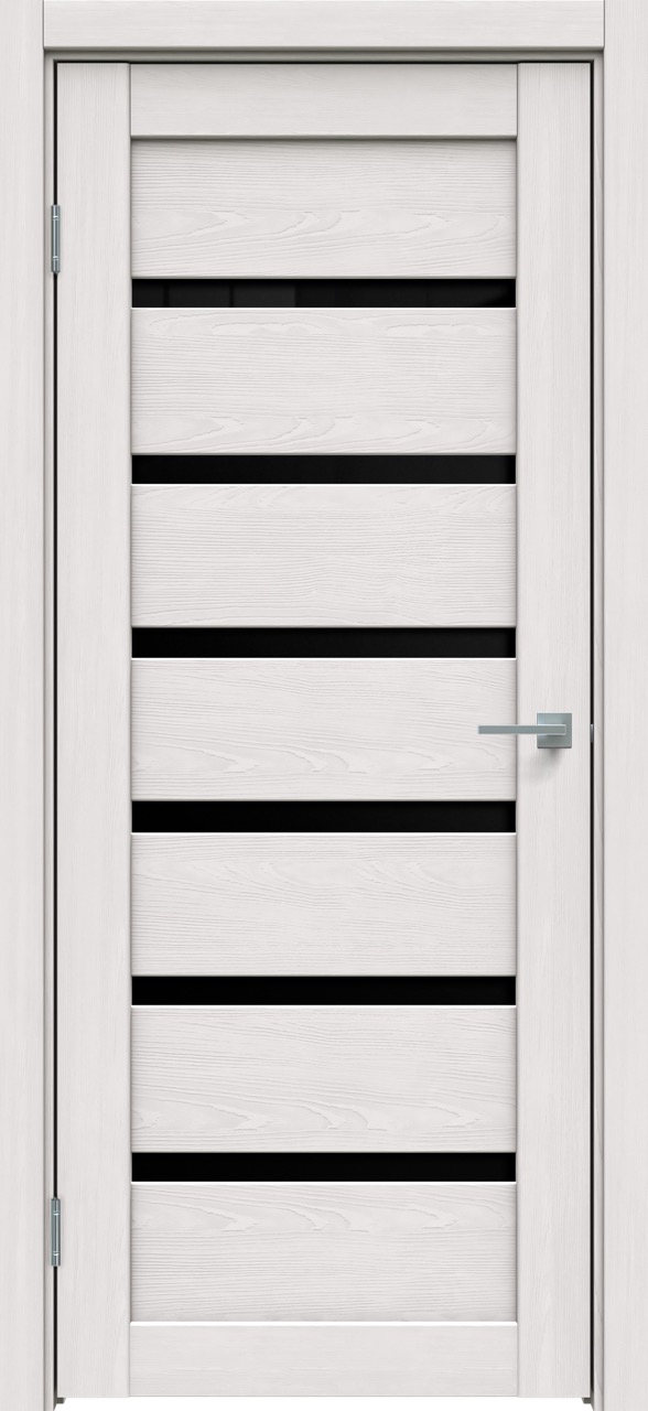  Дверь межкомнатная Triadoors 583. Дуб Серена светло-серый. Стекло: Черный лакобель.