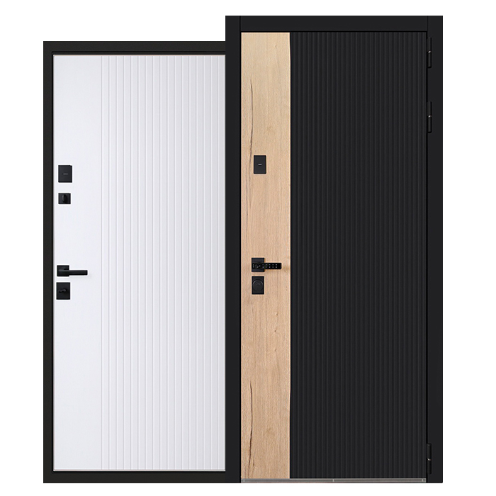 Стальная дверь «Конструктор» (Умная электронная дверная ручка с отпечатком пальца модель Smart lock T888 Черная)