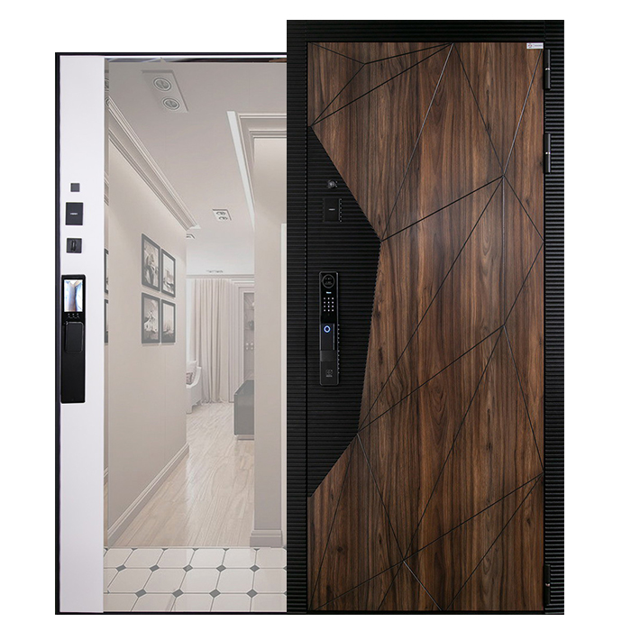 Стальная дверь «Берилл» с зеркалом (биометрический замок Y12)