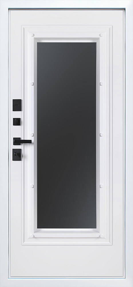 Стальная дверь Терморазрыв 3К «Поларис» с окном и лазерной резкой