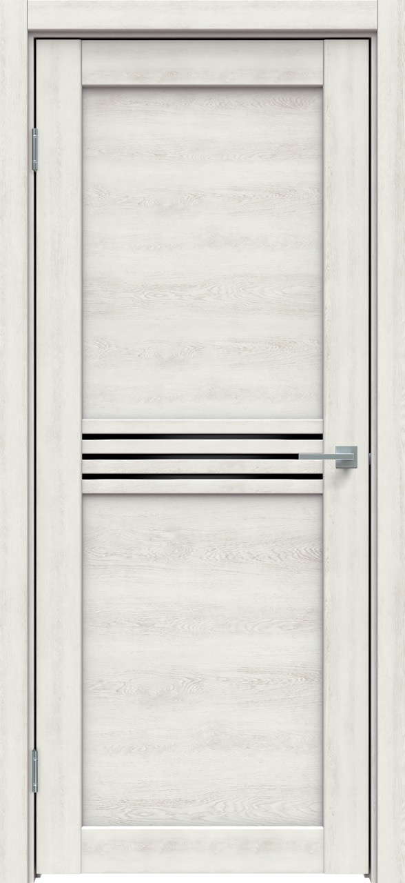  Дверь межкомнатная Triadoors 601. Дуб Серена светло-серый. Стекло: Черный лакобель.