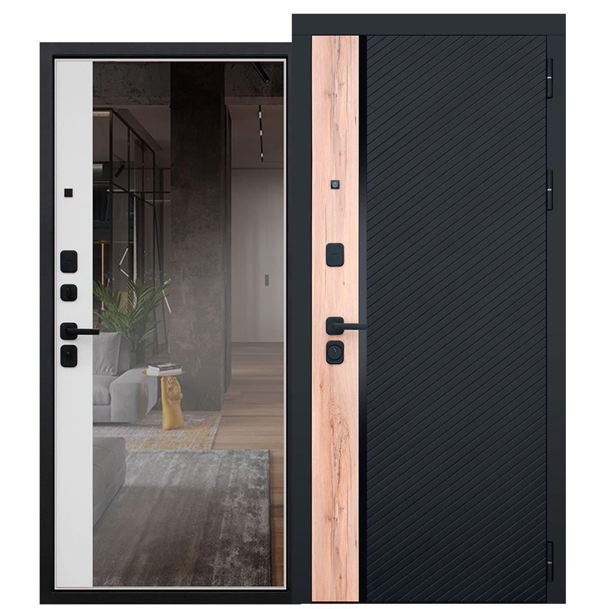 Стальная дверь «Фрегат с зеркалом»