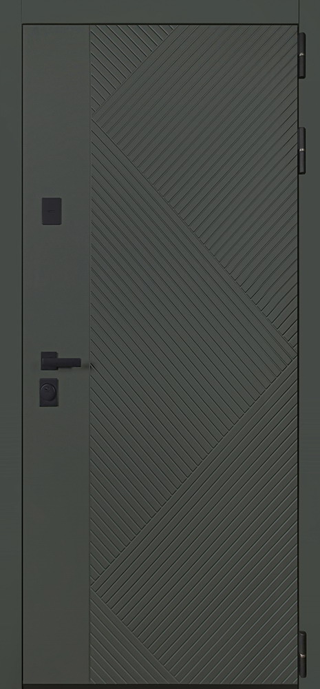 Стальная дверь «Санторини» с зеркалом (адаптивная замковая часть).