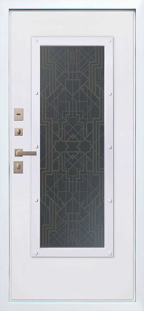 Стальная дверь Терморазрыв 3К «Изумруд» с окном и лазерной резкой