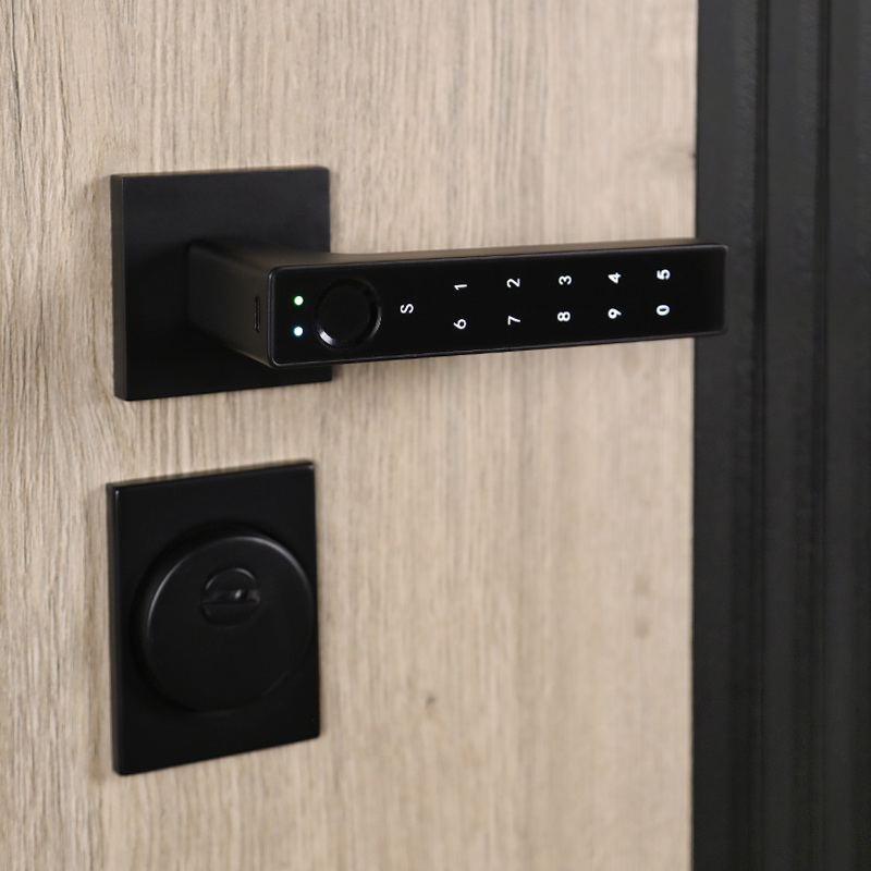 Стальная дверь «Конструктор» (Умная электронная дверная ручка с отпечатком пальца модель Smart lock T888 Черная)