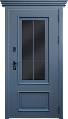 Стальная дверь Терморазрыв 3К «Англия с окном и английской решеткой»