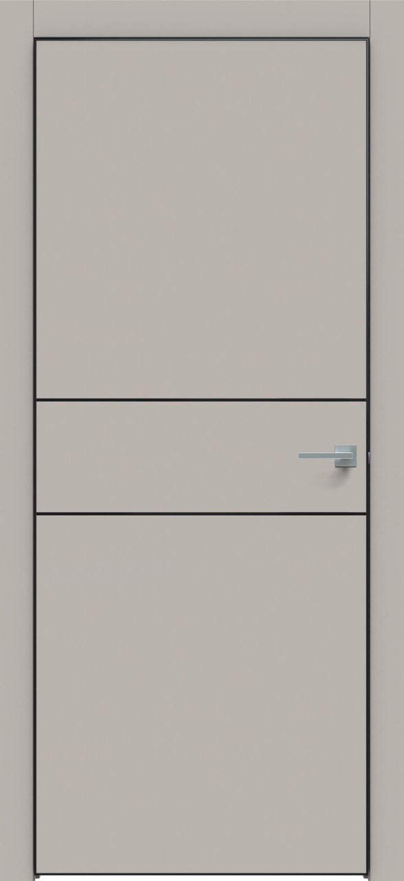  Дверь межкомнатная Triadoors 710. Шелл грей. Кромка: Алюм. черный
