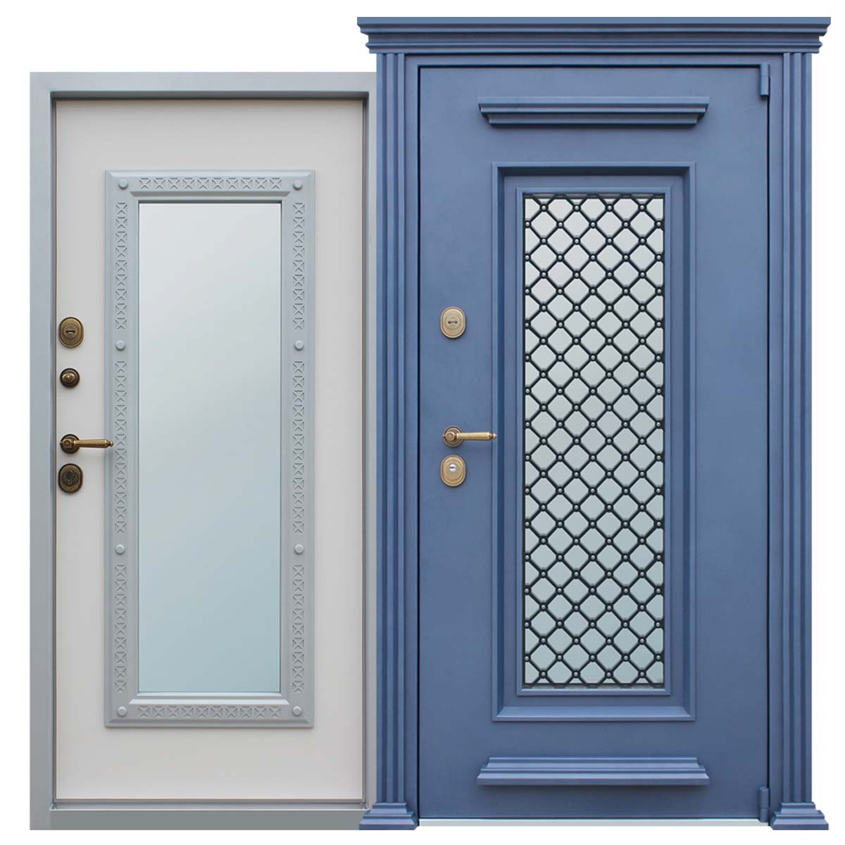 Стальная дверь 3К «Алмаз с окном и ковкой «Ватикан»