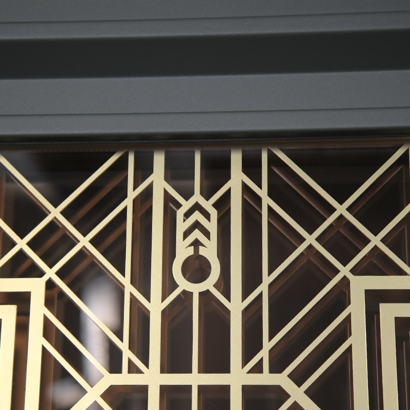 Стальная дверь Терморазрыв 3К «Изумруд» с окном и лазерной резкой