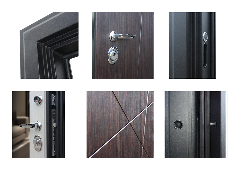 Стальная дверь «Вектор с зеркалом»