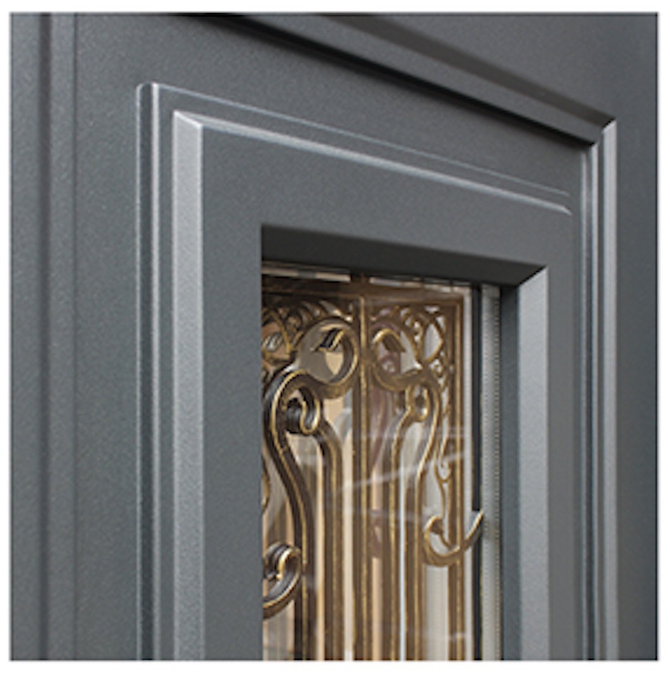 Стальная дверь 3К «Сапфир с окном и ковкой»