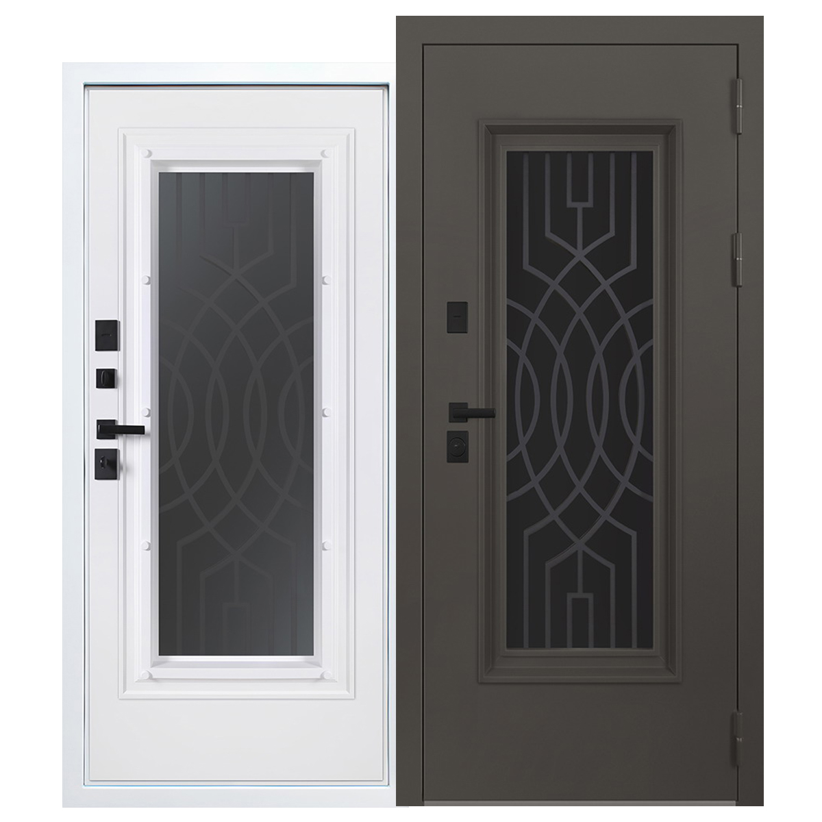 Стальная дверь Терморазрыв 3К «Таганай» с окном и английской решеткой