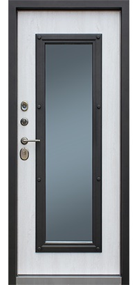 Стальная дверь Терморазрыв 3К «Grand Lux light 2 с окном и лазерной резкой»