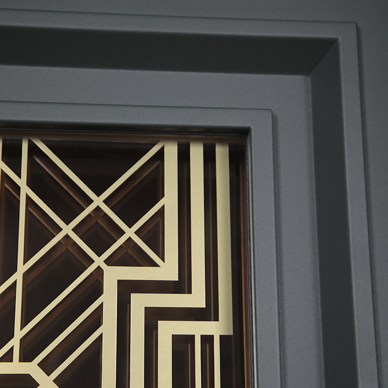 Стальная дверь Терморазрыв 3К «Изумруд» с окном и лазерной резкой