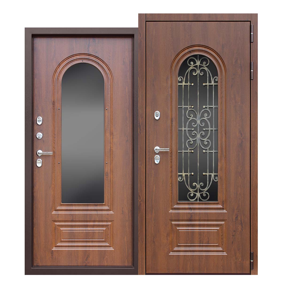 Стальная дверь Терморазрыв 3К «Цезарь с окном и ковкой»