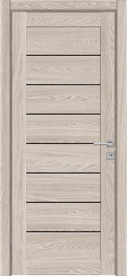 Дверь межкомнатная a-LaDoors L2. Дуб капучино. Черный лакобель