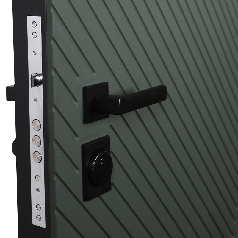 Стальная дверь «Vertu» с зеркалом (адаптивная замковая часть).