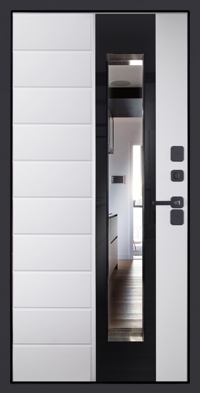 Стальная дверь Терморазрыв 3К «Снегирь с окном»