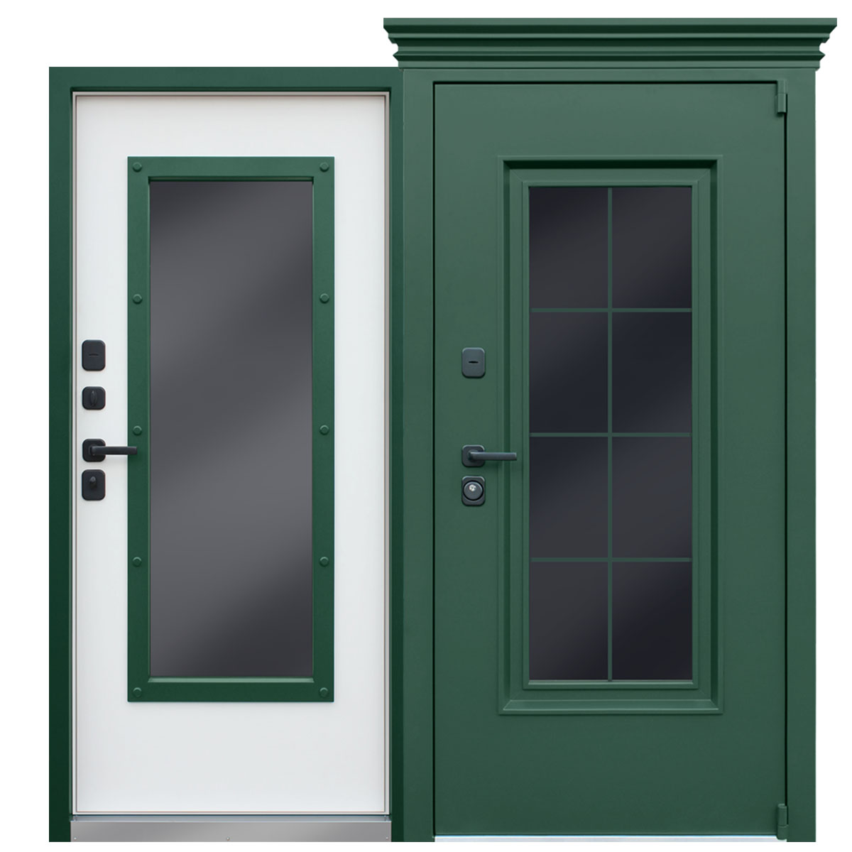 Стальная дверь Терморазрыв 3К «Лондон с окном и английской решеткой»