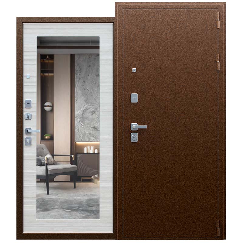 Стальная дверь «Спартак» с зеркалом