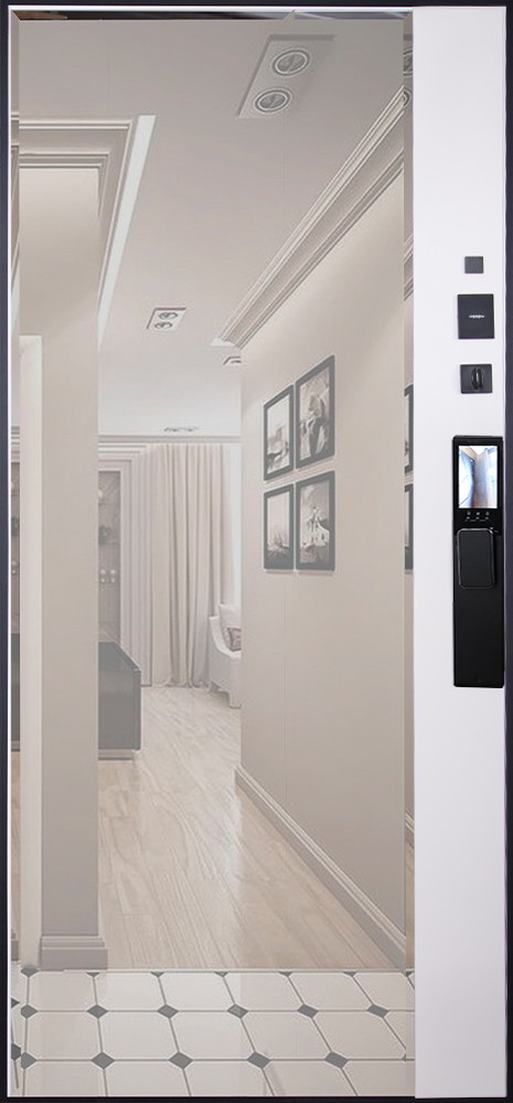 Стальная дверь «Берилл» с зеркалом (биометрический замок Y12)