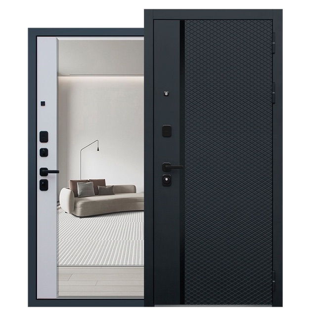 Стальная дверь «Ньюкасл с зеркалом»