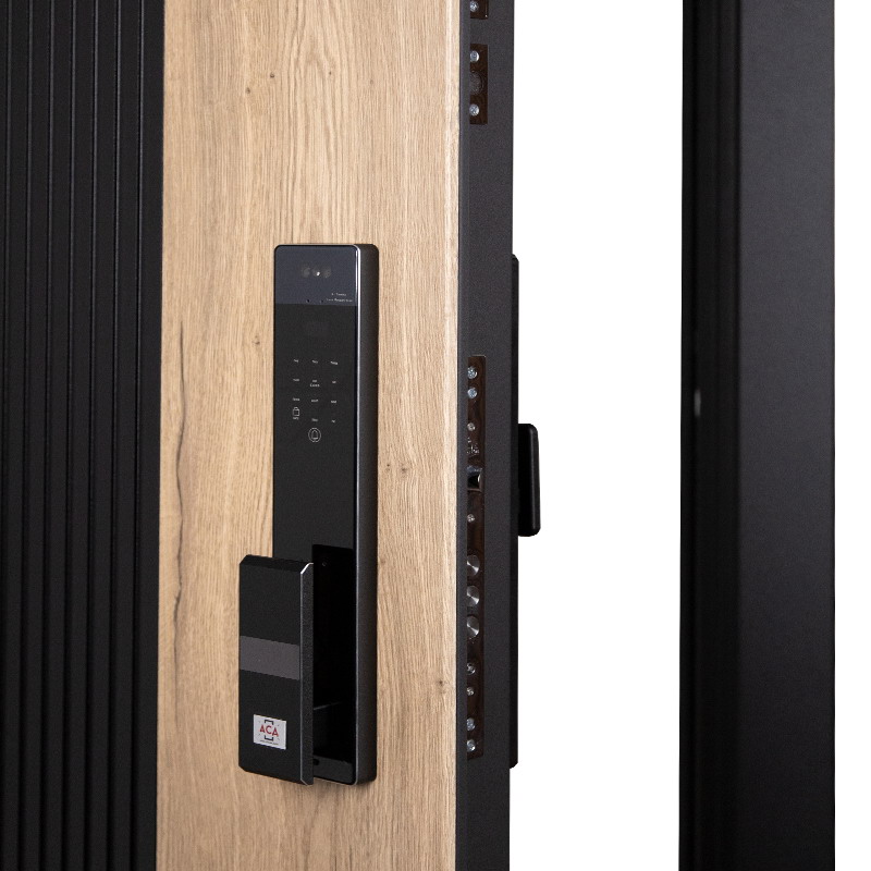 Стальная дверь «Конструктор» с зеркалом (биометрический замок Smart lock Y23)