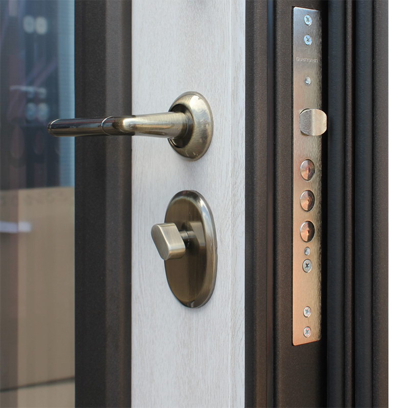 Стальная дверь Терморазрыв 3К «Grand Lux light 2 с окном и лазерной резкой»