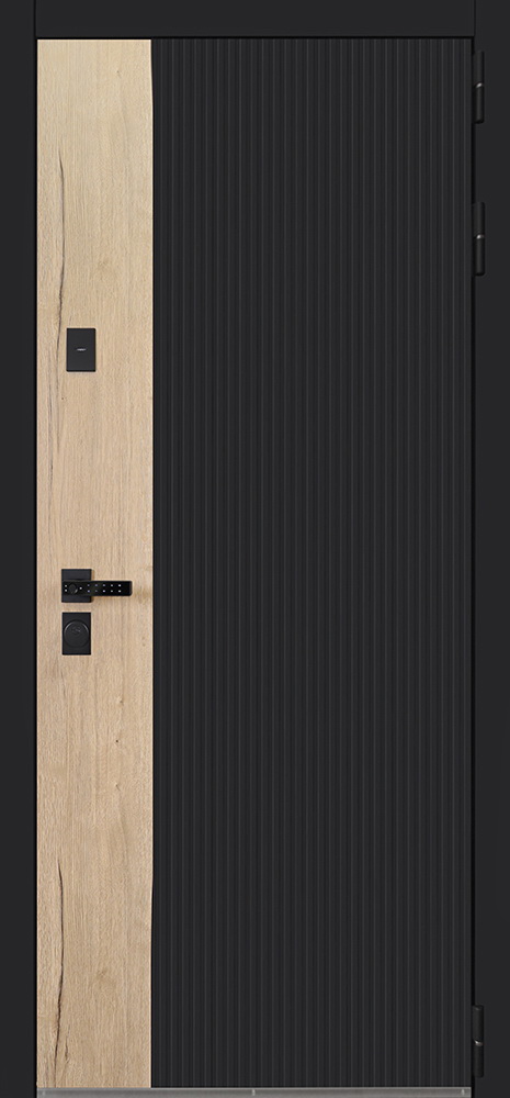 Стальная дверь «Конструктор» (Умная электронная дверная ручка с отпечатком пальца модель Smart lock T888 Черная)