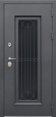 Стальная дверь Терморазрыв 3К «Grand Lux light 2 с окном и лазерной резкой»