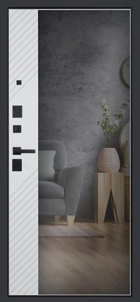 Стальная дверь «Агава» с зеркалом