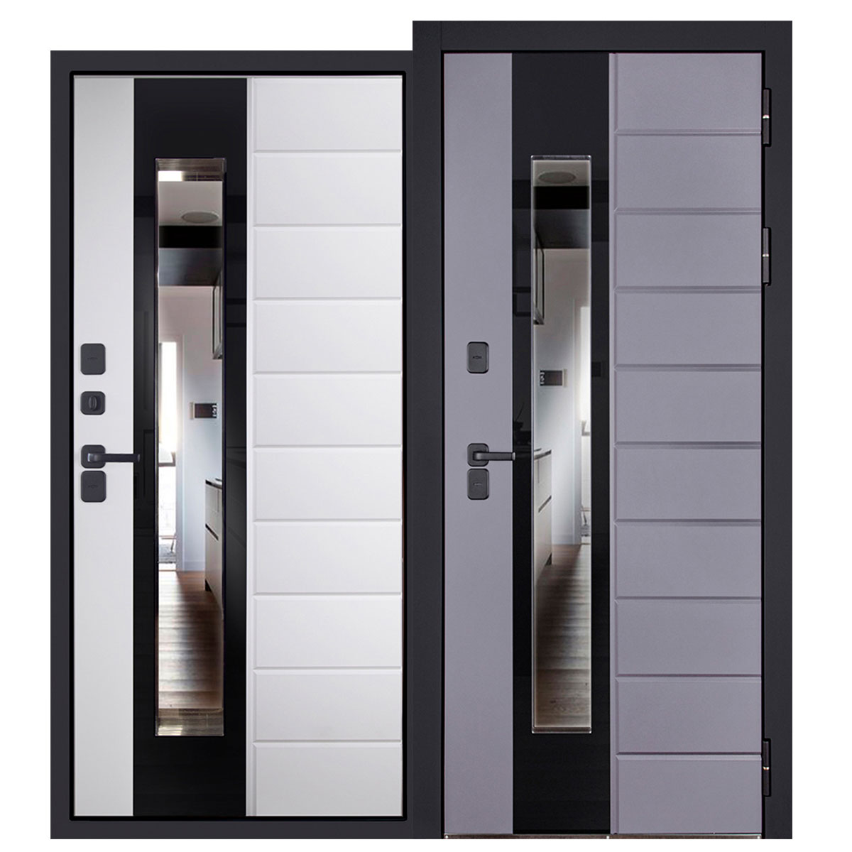 Стальная дверь Терморазрыв 3К «Снегирь с окном»