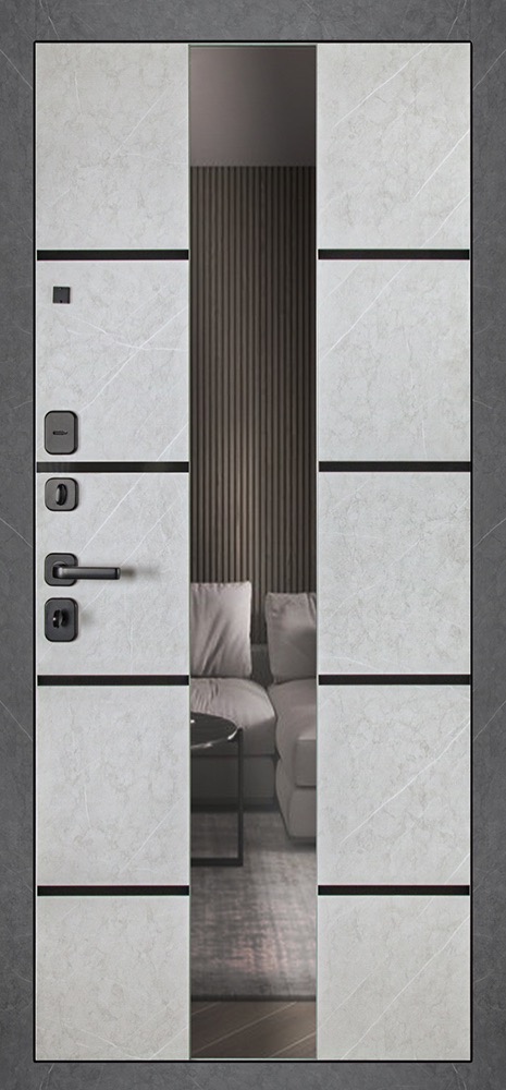 Стальная дверь «Енисей» с зеркалом