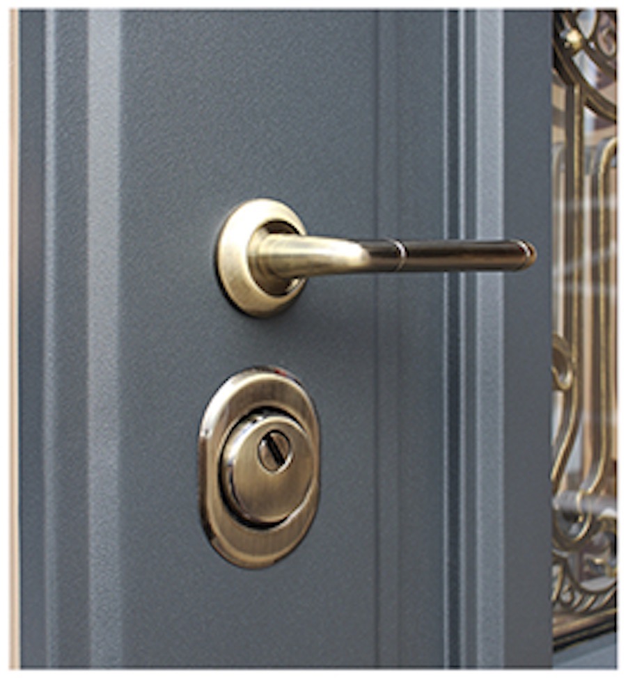 Стальная дверь 3К «Сапфир с окном и ковкой»